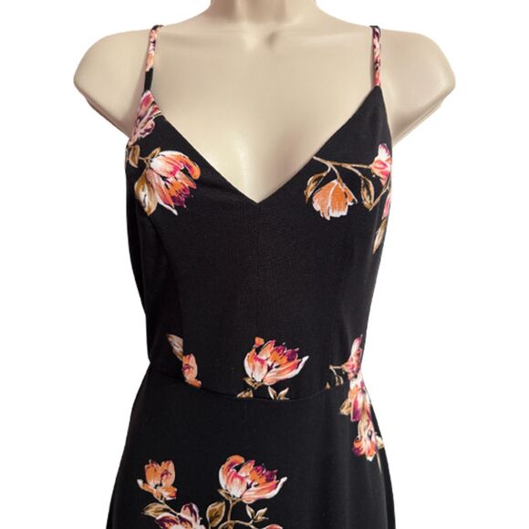 Nine Britton Black Floral Criss Cross Back Maxi Dress Size S - Picture 8 of 13